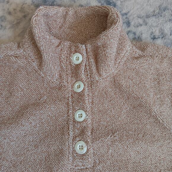 Eddie Bauer Women's Quarter Button Up Pullover Sweater Front Pockets Pumice XS - Picture 2 of 6